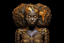 Black History Month Or Woman's Day Celebration, Africa Day Concept Ethnic Black Woman	