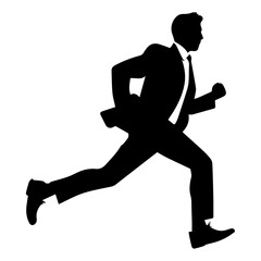 Poster - Business man run vector silhouette, a business man running silhouette