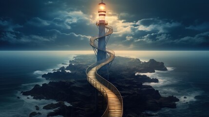 Canvas Print - Infinite Lighthouse Bridge