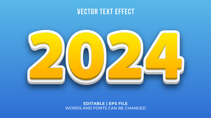 Wall Mural - 2024 3d style text effect