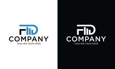 Wall Mural - Initial FD, financial modern Logo icon design. Vector graphic design template elements.