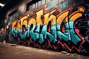 Wall Mural - Expressive Graffiti Mural Celebrating Dedication with 'Grind Now, Shine Later' in Bold, Vibrant Letters, Portraying the Essence of Hard Work