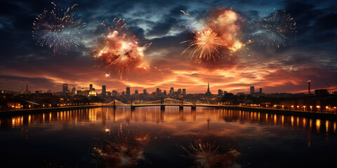 Wall Mural - Silvester Feuerwerk