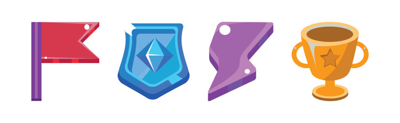 Poster - Game Interface Icon and Design Element Vector Set