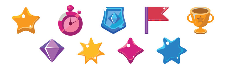 Poster - Game Interface Icon and Design Element Vector Set