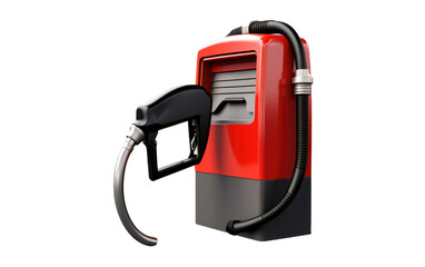 Fuel Pump in Color of Red and Black on a Clear Surface or PNG Transparent Background.