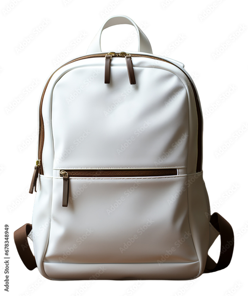 Plain white backpack mockup with transparent background, generative ai ...