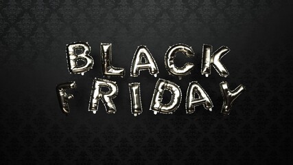 Canvas Print - Platin Foil Balloons Black Friday - 3D illustration