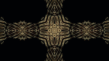 Poster - Abstract kaleidoscope with geometric pattern. Kaleidoscopic background design. Hypnotic background. Colorful abstract kaleidoscope animation with sparkling patterns. Jewelry background. 3d. Vector 
