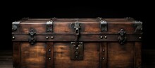 The Vintage Wooden Chest Had A Rich Texture Showcasing Its Retro Charm The Old Iron Padlock Added A Sense Of Security To The Piece Of Furniture Completing The Nostalgic Look