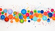 A Painting Of Colorful Circles On A White Background