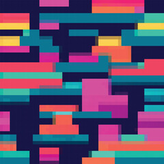 Leinwandbilder - retro background futuristic landscape 1980s style. pixel art. 8 bit old school style.