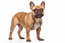 Photo With White Background Of A French Bulldog Breed Dog
