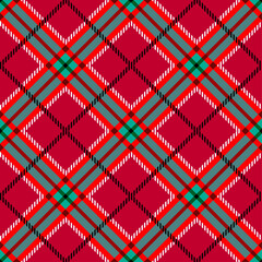 Poster - Patchwork textile pattern. Seamless plaid design background. Merry Christmas cozy pattern.