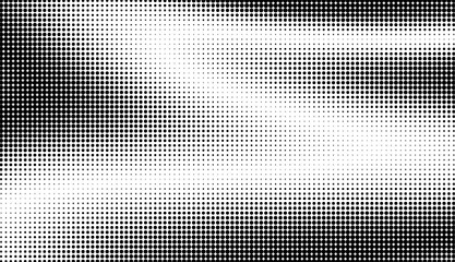 Aufkleber - Monochrome gradient halftone dots background. Vector illustration. Big wave