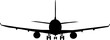 Vektor Silhouette eines Flugzeugs von vorne