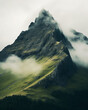 © Michael Schauer - Green mountain landscape in the clouds on an overcast day