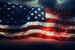 © Bargais - 4th July background with USA flag.