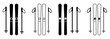 Set of skiing icons. Pair ski with ski poles. Winter mountain sport. Vector illustration