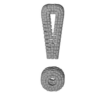 Symbol made of gray cubes
