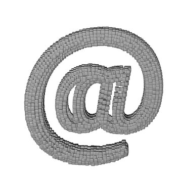 Symbol made of gray cubes