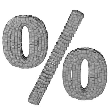 Symbol made of gray cubes