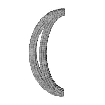Symbol made of gray cubes
