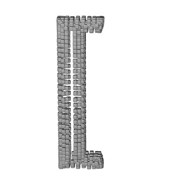 Symbol made of gray cubes