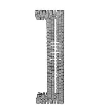 Symbol made of gray cubes