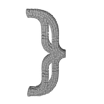 Symbol made of gray cubes