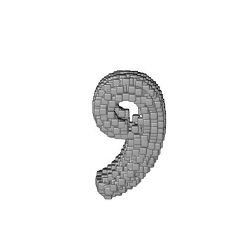 Symbol made of gray cubes