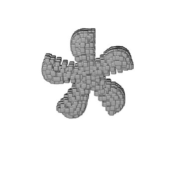 Symbol made of gray cubes