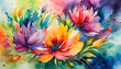 Abstract floral watercolor, grunge floral background, abstract colorful watercolor paintings for background,