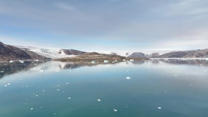 Wall Mural - Aerial view of arctic glaciers and mountains in Greenland