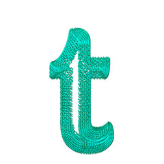 symbol made of turquoise dollar signs. letter t