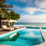 Fototapeta Perspektywa 3d - a luxury pool with a view 