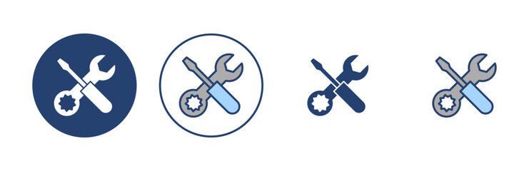 Wall Mural - Repair tools icon vector. tool sign and symbol. setting icon. Wrench and screwdriver. Service