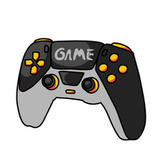 video game controller, black color game controller for game app design icon