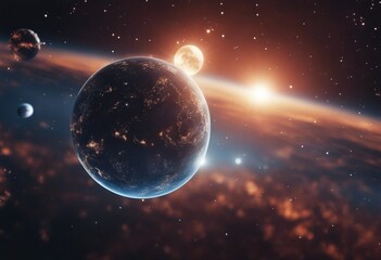 Stellar Scenery: A Futuristic Space World with Galaxies, Planets and Interstellar Comets