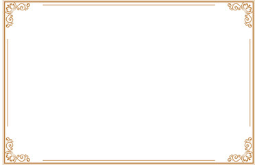 Wall Mural - elements of ornate vintage frames. gold on white classic calligraphy swirls, floral motifs. design p