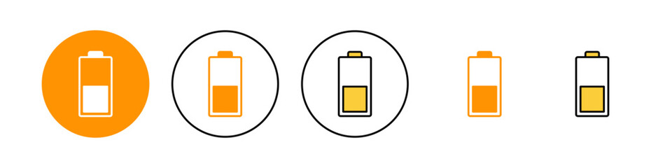 Wall Mural - Battery icon set for web and mobile app. battery charging sign and symbol. battery charge level