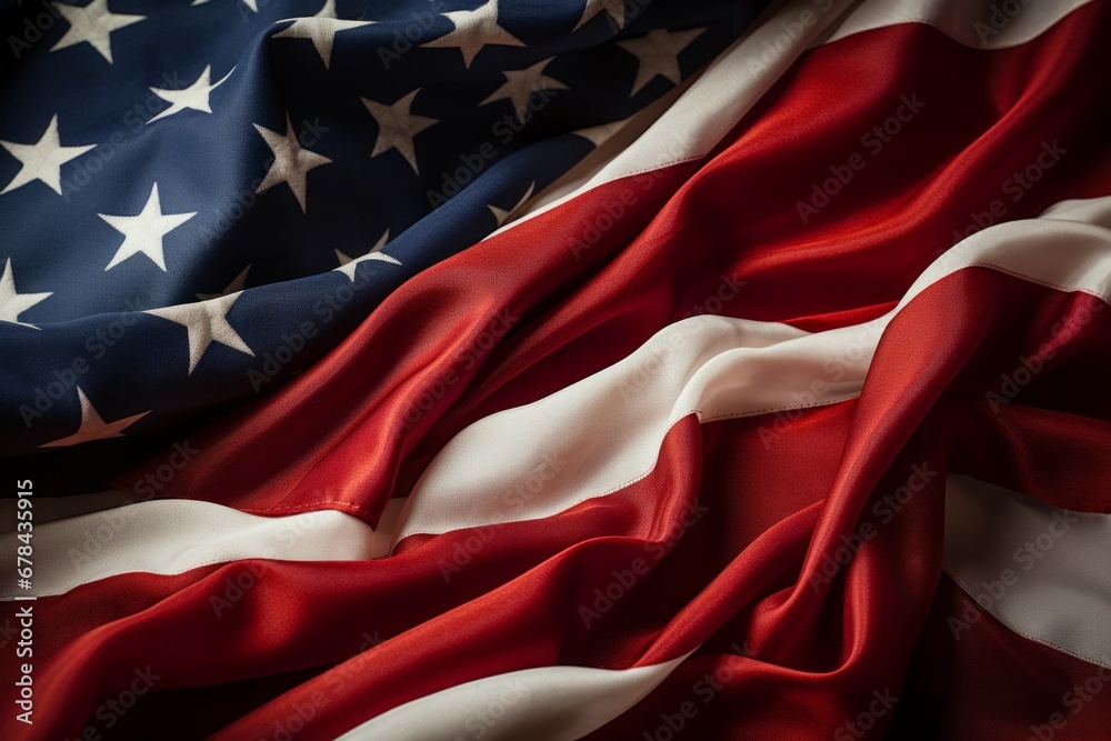 Memorial day tribute with waving american flag as a symbol of ...