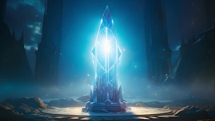 Wall Mural - a glowing beacon of pure energy the cosmic imprint is a powerful artifact of mythic origin that imbu
