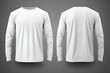 © vectornation - Blank white long sleeve t-shirt on dark grey background, front and back view for mockup