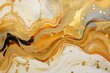 Golden abstract waves with luminous and free-flowing alcohol ink, forming a natural pattern that creates a luxurious background. Generative AI