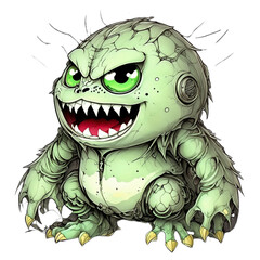 Wall Mural - Cute Monster Illustration PNG Transparent Background
