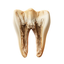 Decayed Tooth Cross-sectional View Isolated