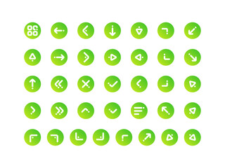 Fototapete - Arrow Icon Pack Gradient Circular Outline Style. Navigation Icons Collection Perfect for Websites, Landing Pages, Mobile Apps, and Presentations. Suitable for User Interface or User Experience UI UX.