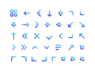 Poster - Arrow Icon Pack Gradient Outline Style. Navigation Icons Collection Perfect for Websites, Landing Pages, Mobile Apps, and Presentations. Suitable for User Interface or User Experience UI UX.