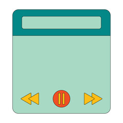 Retro UI vector text box. Retro style desktop for message box, music player window and user interface elements. Vector illustration.